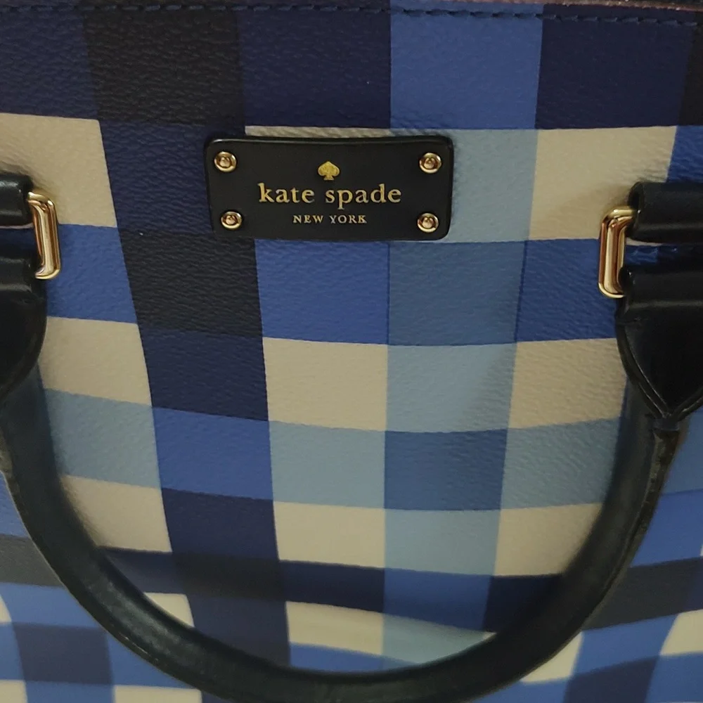 Super Rare Kate Spade Blue Plaid Bag - Picture 4 of 15